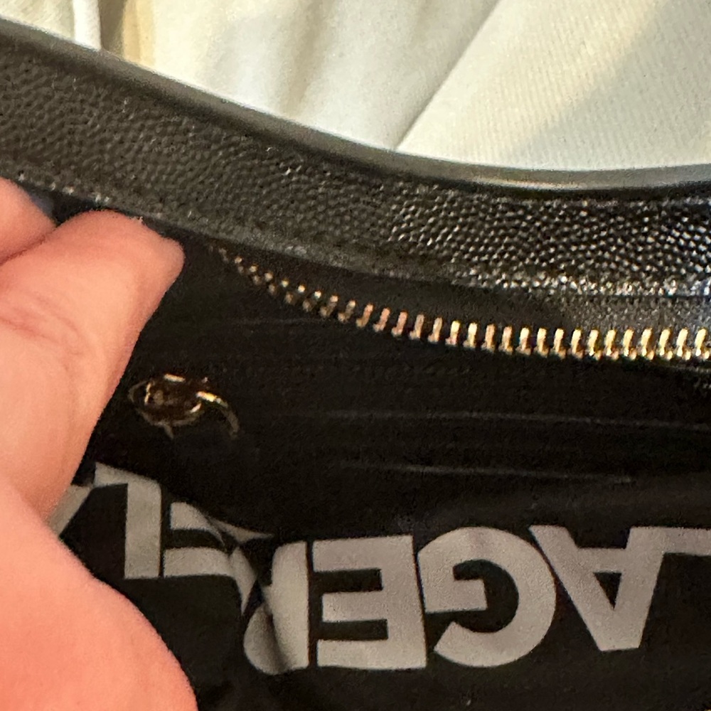Karl Lagerfeld Paris Desi Small Black Leather Hobo - Picture 9 of 10